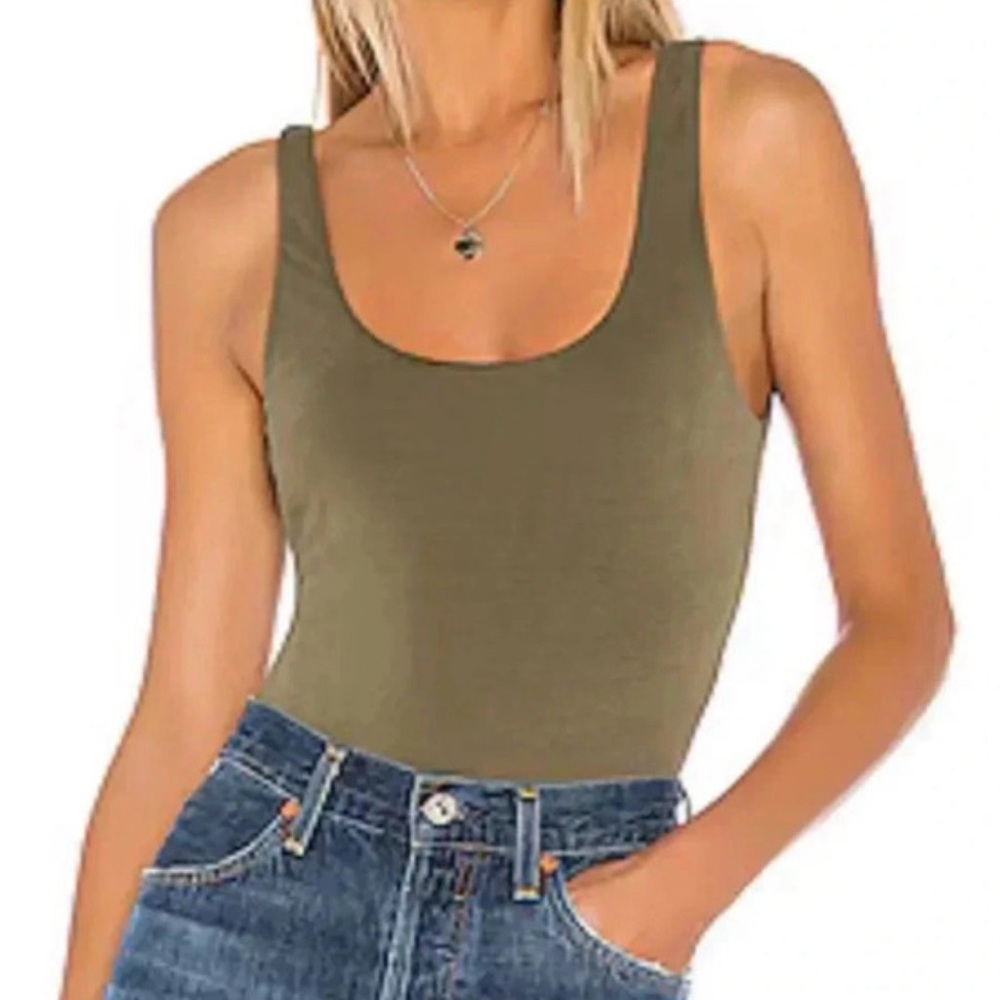 Olive Green Women's Tank Top bodysuit